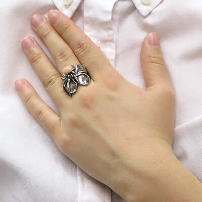 楽天市場】ハンドメイド一点ものピンク珊瑚のフラワーシルバーリング