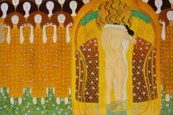 楽天市場】漆絵 グスタフ・クリムトの名作_歓喜（ベートーヴェン