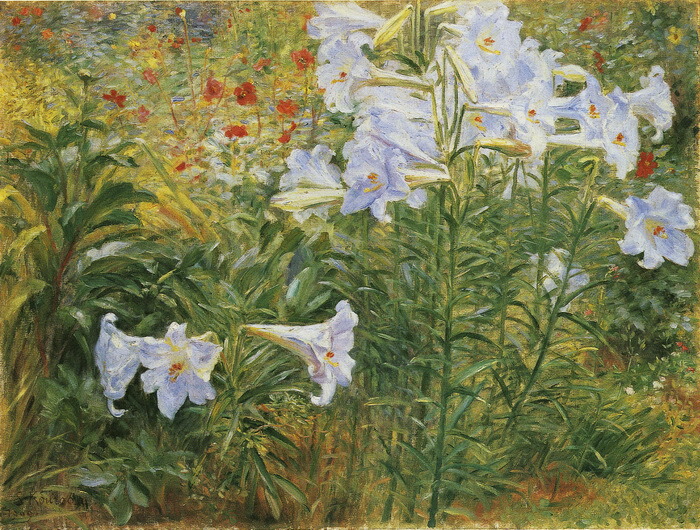 楽天市場】油絵 黒田清輝の名作「鉄砲百合」 ma424 : 絵画制作専門