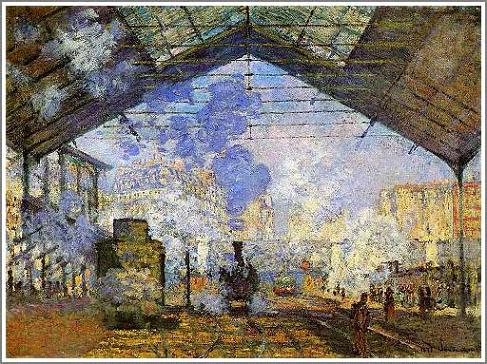 楽天市場】手描き 油絵 模写 複製画 クロード・モネ「サン・ラザール駅