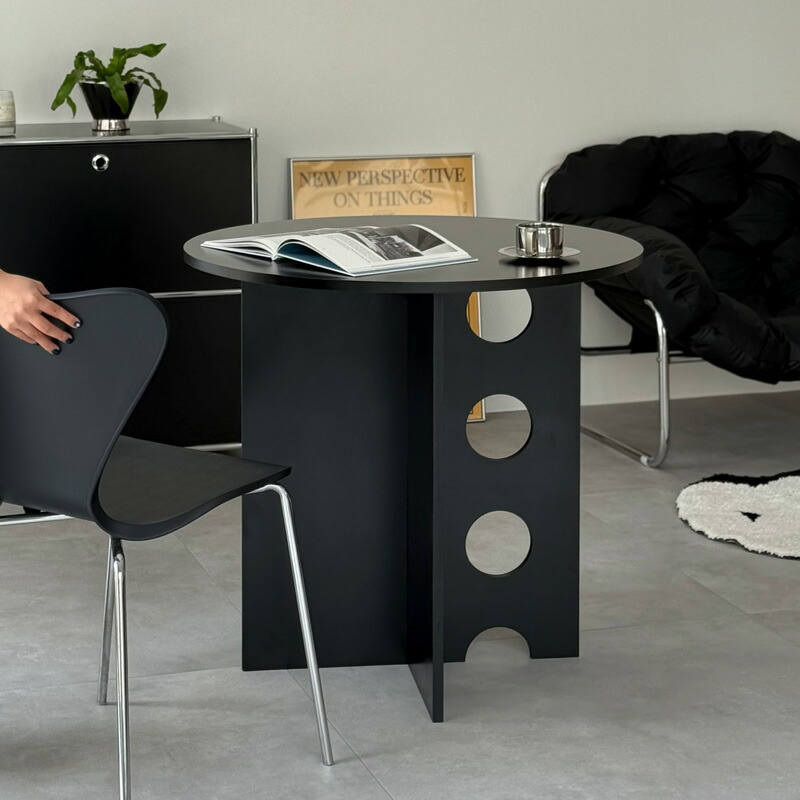 楽天市場】ブラック ホールレッグ ラウンドテーブル 80cm【ART OF