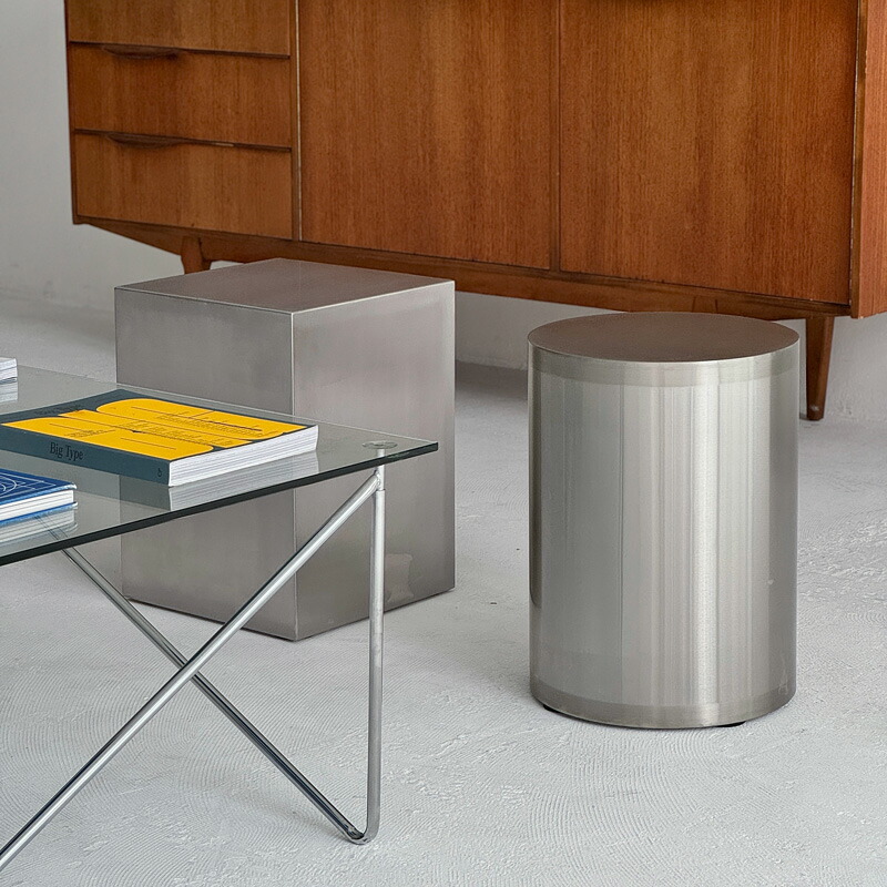 楽天市場】ステンレス スクエア サイドテーブル スツール H40 W30【ART