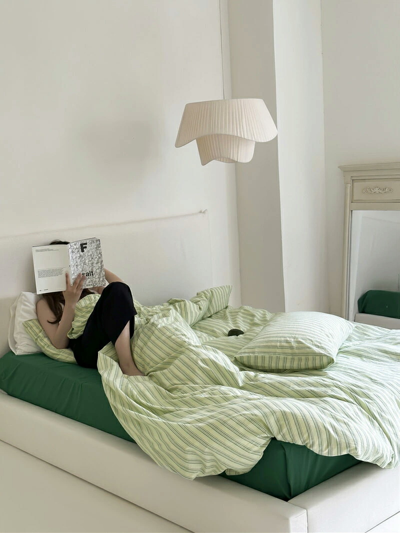 楽天市場】cream×green クラスターストライプ 布団カバーセット【ART