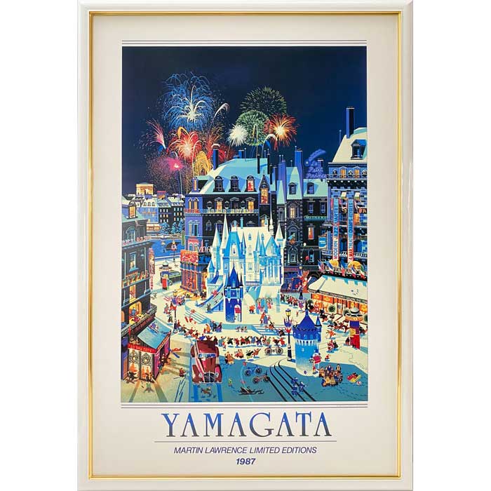 楽天市場】ヒロ・ヤマガタ 「スノーキャッスル」アートポスター 額付き