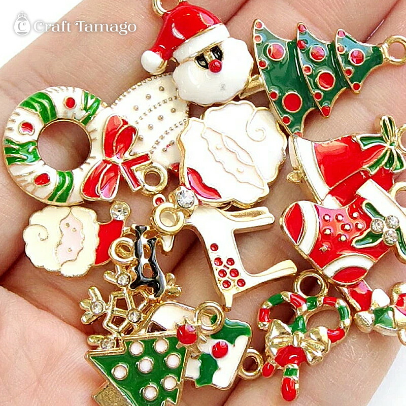 楽天市場】クリスマスモチーフ カラーチャームセット 14種各1個入 1
