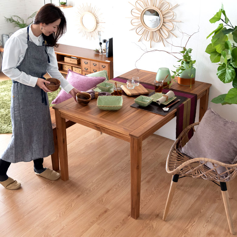 楽天市場】ダイニングテーブル 木製 120×80 長方形 4人掛け テーブル