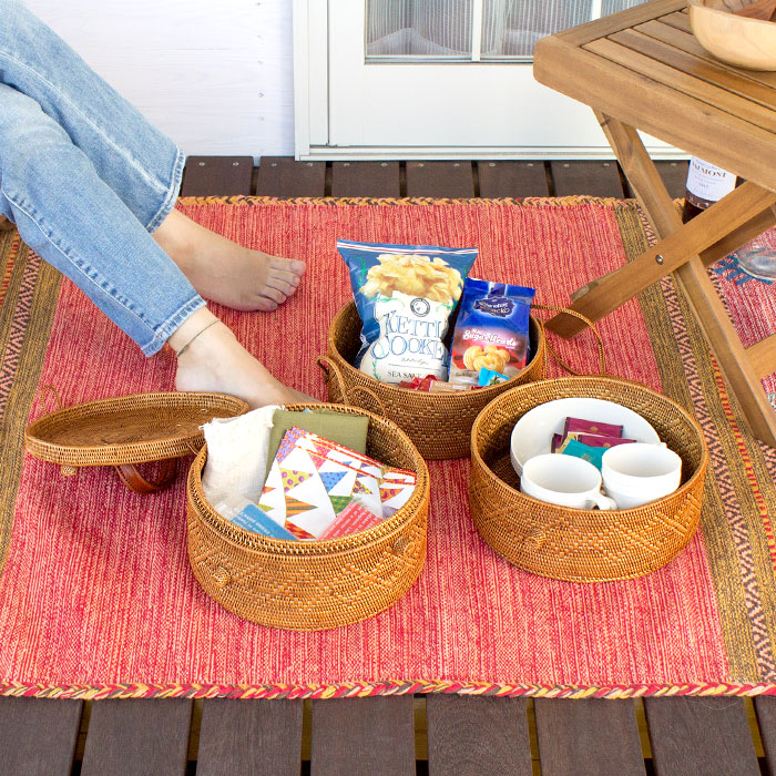 楽天市場】アタで編まれた 3段ランチバッグ カゴバッグ おしゃれ 収納