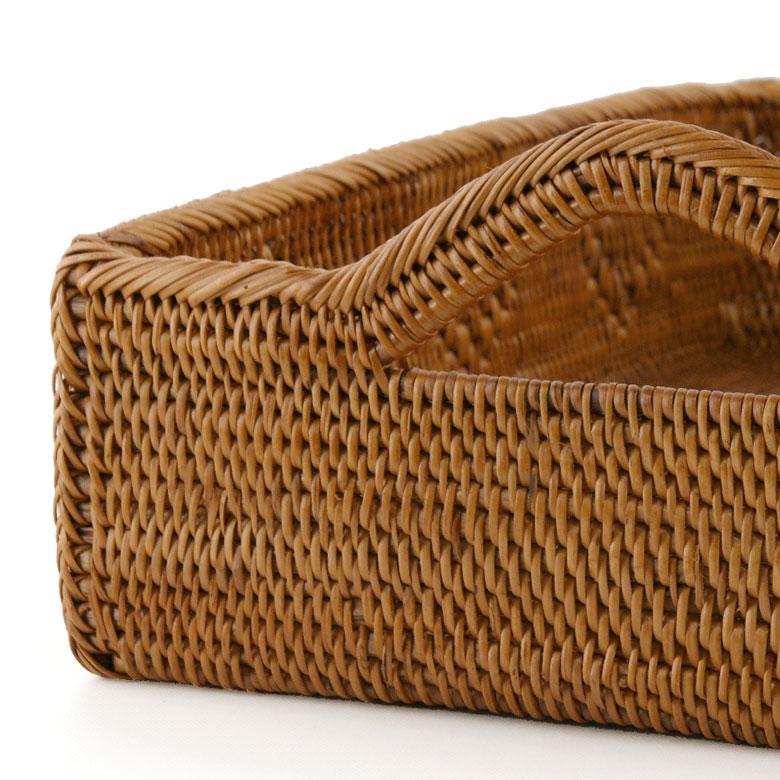 楽天市場】アタで編まれたお盆トレイ型バスケット B おぼん お盆