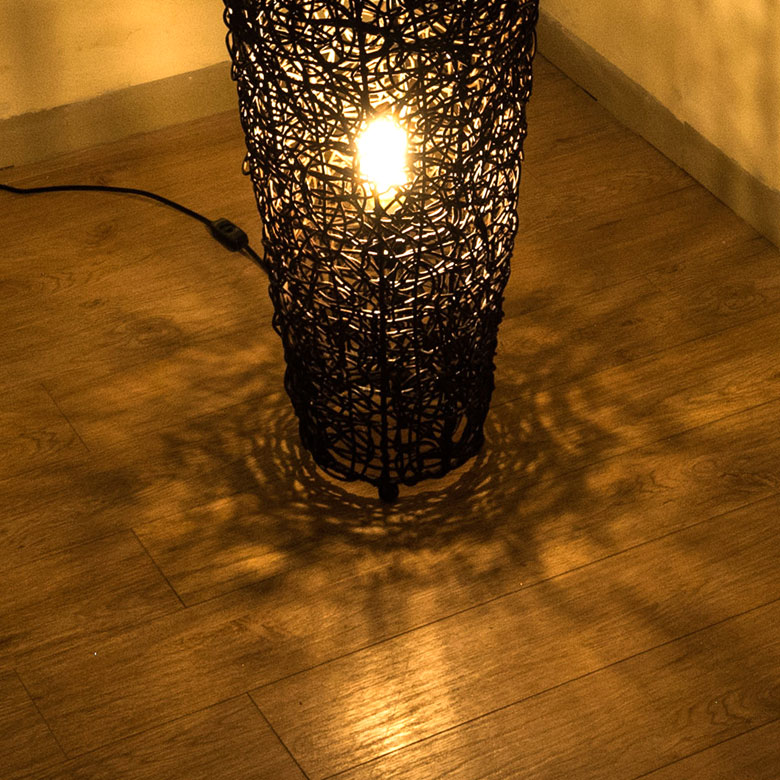 楽天市場】フロアライト コクーンタイプ Lサイズ 籐 ラタン製 LED 対応