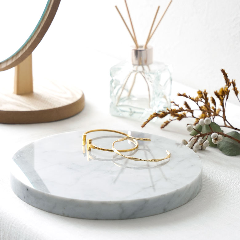 楽天市場】デコレーショントレイ ディスプレイスタンド 大理石 丸型