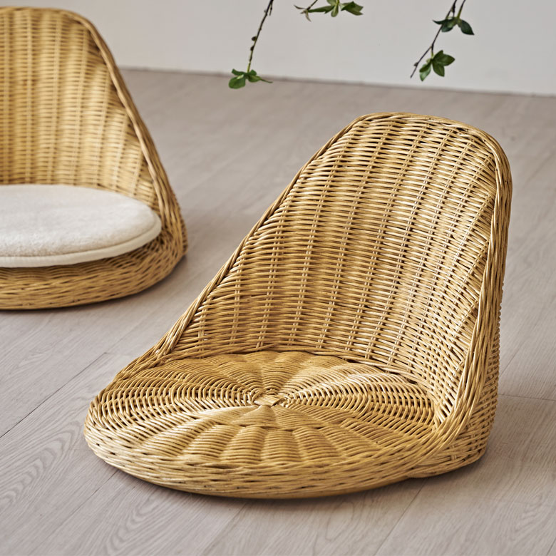 楽天市場】座椅子 ラタン 籐 天然素材 椅子 いす イス チェア 背もたれ