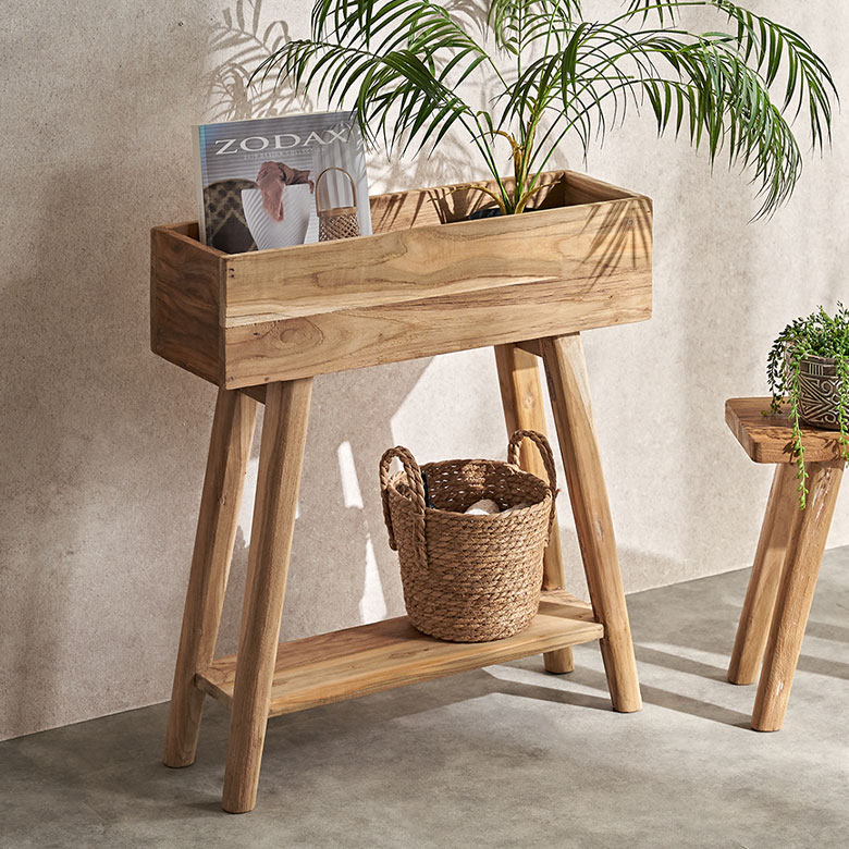 楽天市場】プランタースタンド 脚付き プランター シェルフ 天然木