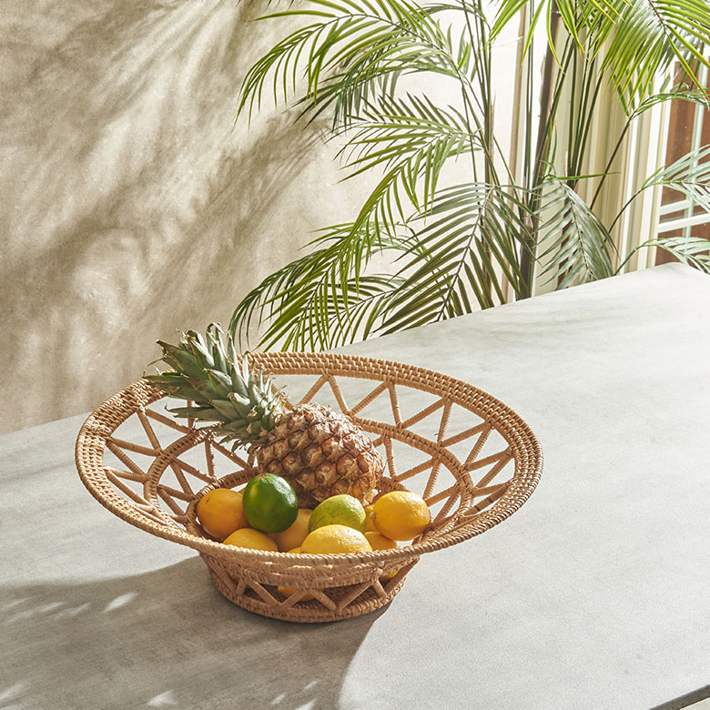 楽天市場】バスケット かご 円形 丸 ラタン 籐 約 W 46cm D 46cm H