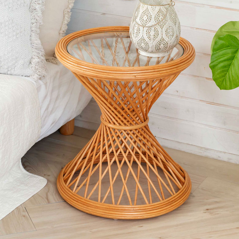 楽天市場】サイドテーブル ラタン コーヒーテーブル ナイトテーブル W