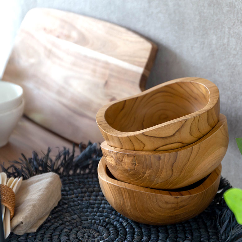 楽天市場】トレイ チークウッド 木製 ウッド ボウル Sサイズ