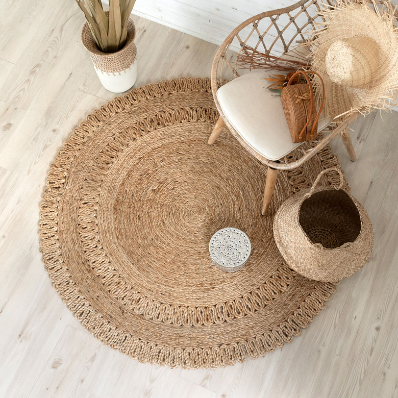 楽天市場】ラグ ラウンド 円 丸 サークル 円形 ジュートラグ 約 W