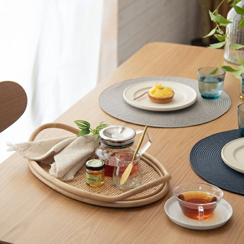 楽天市場】お盆 トレー Mサイズ 大きい オーバル ラタン 籐 約 W 39.5