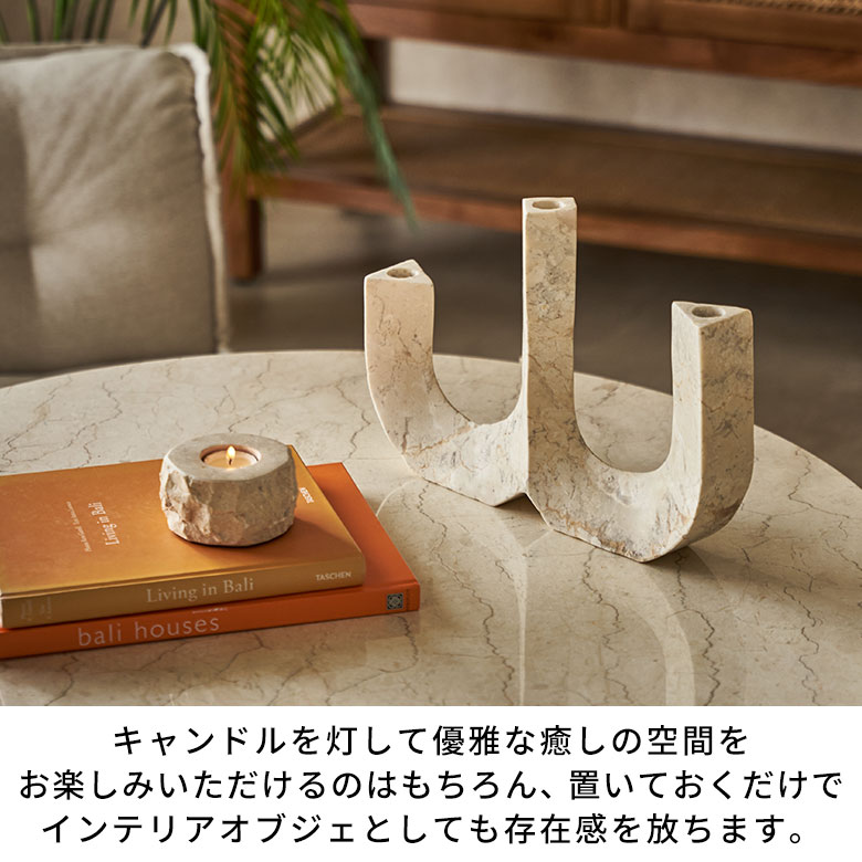 楽天市場】キャンドルスタンド 大理石 3本立て キャンドルホルダー