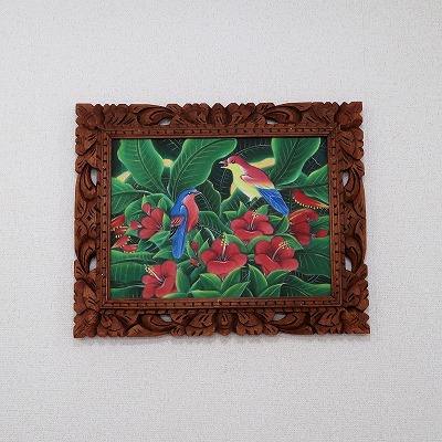 楽天市場】2匹の鳥とハイビスカスの絵 ブンゴセカンスタイル 52X42