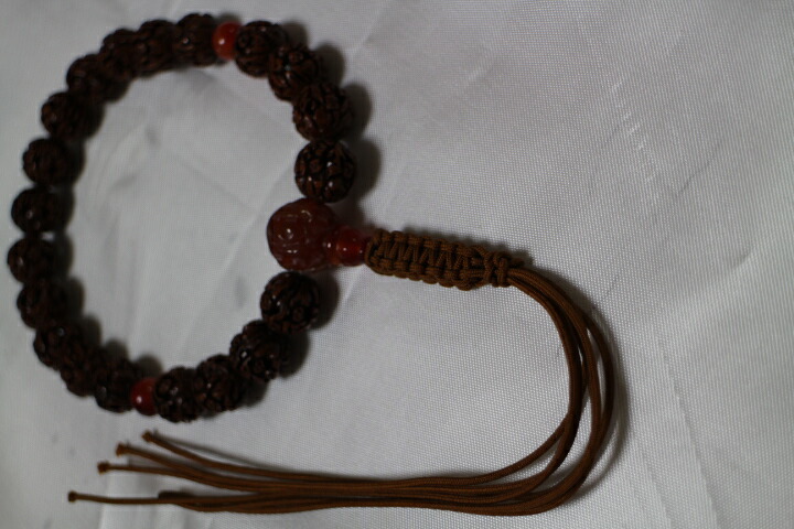 楽天市場】数珠 羅漢彫 20玉 瑪瑙 男性用 仕立て : アスカashop