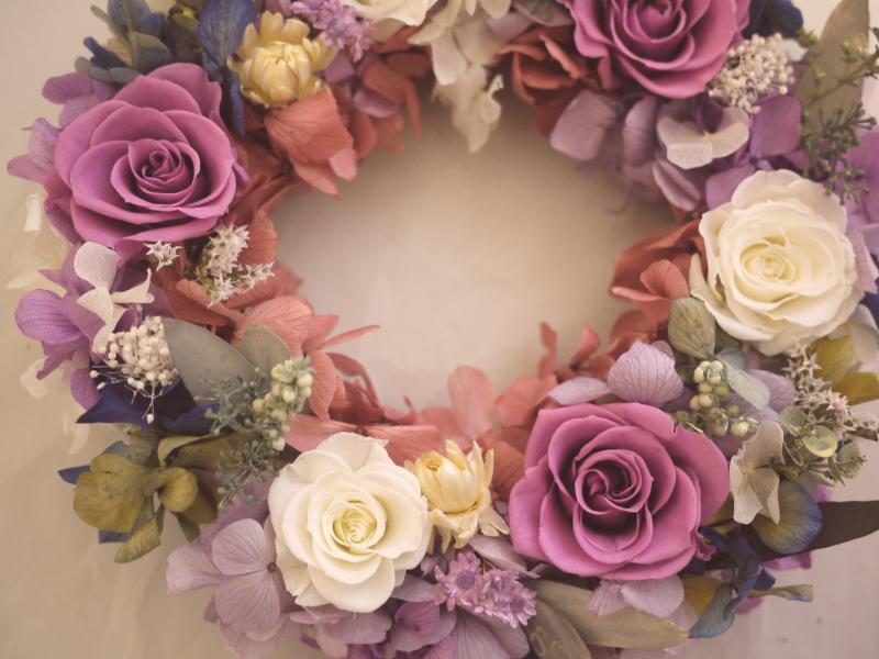 楽天市場】プリザーブドフラワー ドライフラワー リース 内祝い 母の日