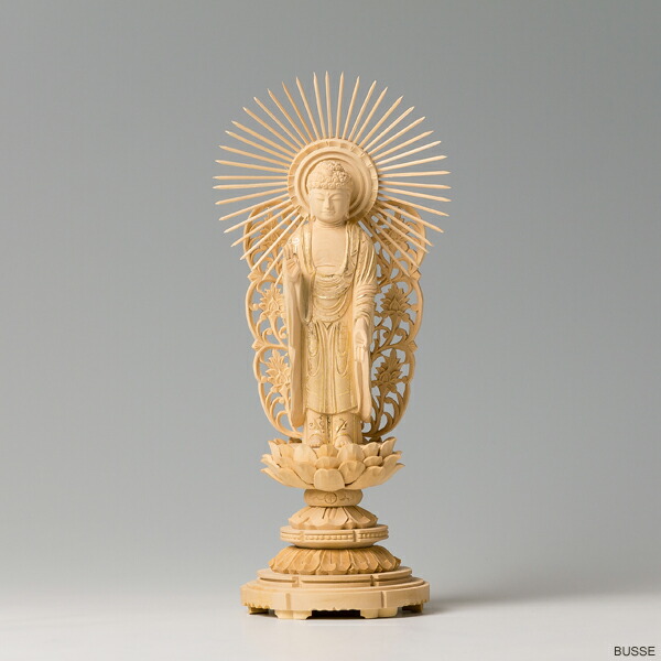 楽天市場】仏像 阿弥陀如来 西 柘植製/ツゲ 丸座 3寸 金泥書 浄土真宗