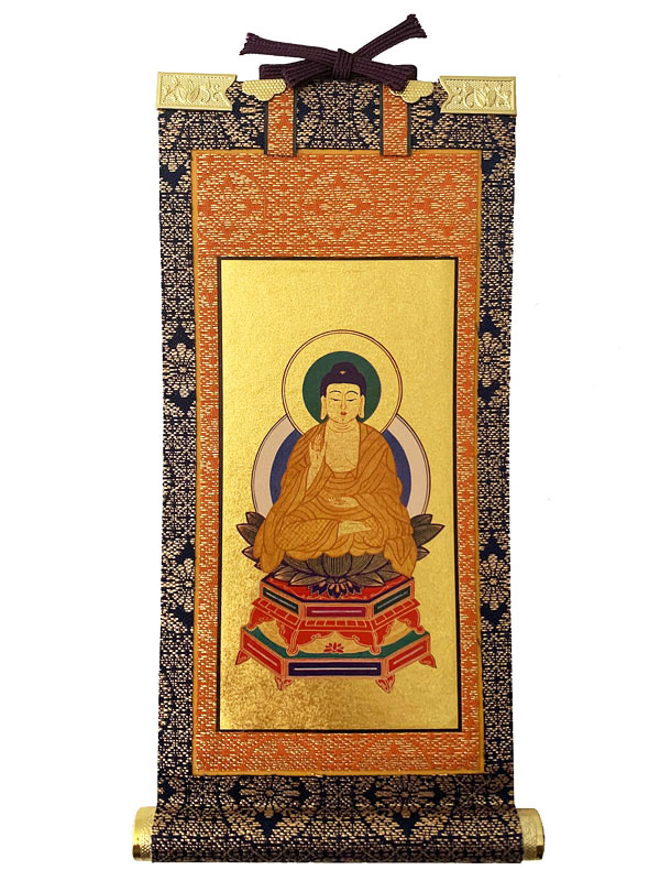 楽天市場】【臨済宗妙心寺派】 掛軸 紺表装 臨済宗妙心寺派 紋入 釈迦