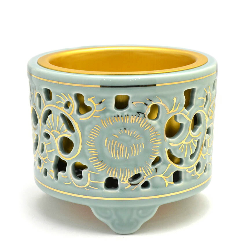 楽天市場】香炉 香呂 真宗大谷派用 東用 透かし香炉 金付 3.5号 外径約