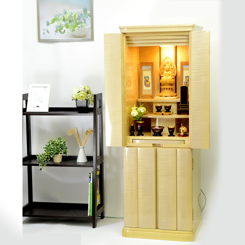 楽天市場】仏壇 エーテルLMG 14巾×45号 床置型 仏壇 モダン シカモア材