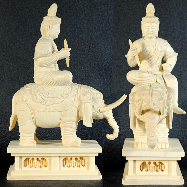 Bフライデー蔵出し特価ノミ跡手彫りヒバ材 帝釈天像2.2寸 総高さ約