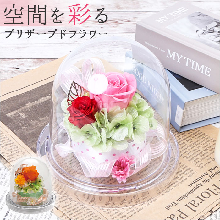 楽天市場】プリザーブドフラワー ガラスドーム 通販 ドーム