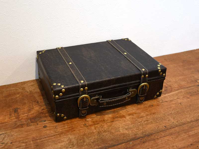 楽天市場】レザー トランクボックス バックル トランク アンティーク