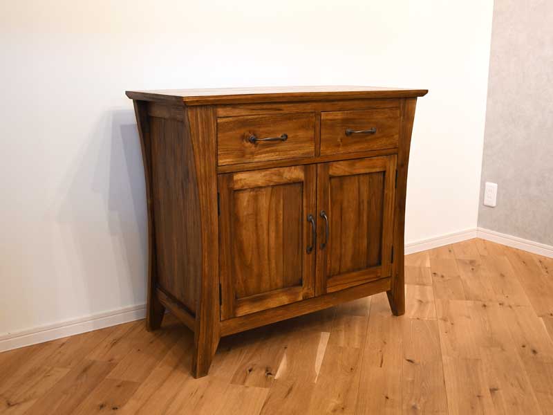 楽天市場】サイドボード チーク 無垢 88 アジアン 北欧 木製