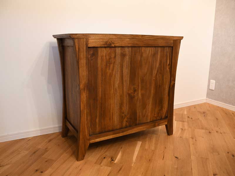 楽天市場】サイドボード チーク 無垢 88 アジアン 北欧 木製