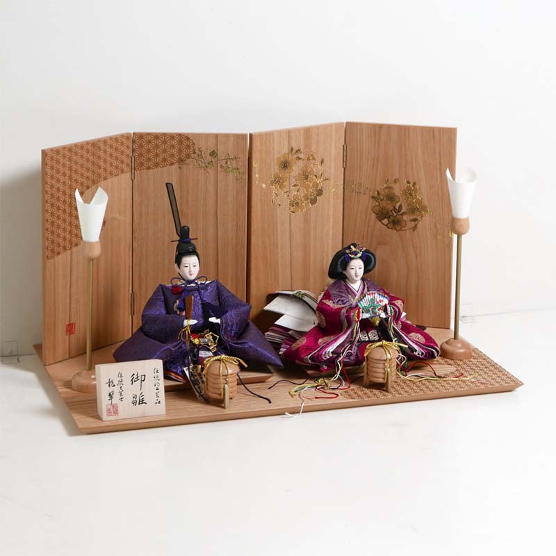 楽天市場】雛人形 おしゃれ 望月龍翠作 有職麹塵衣装の雛人形 麻の葉