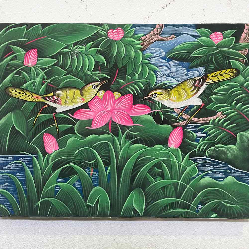 楽天市場】バリ絵画 鳥の絵 2羽 小鳥 白サギ W40×H30cm ブンゴセカン