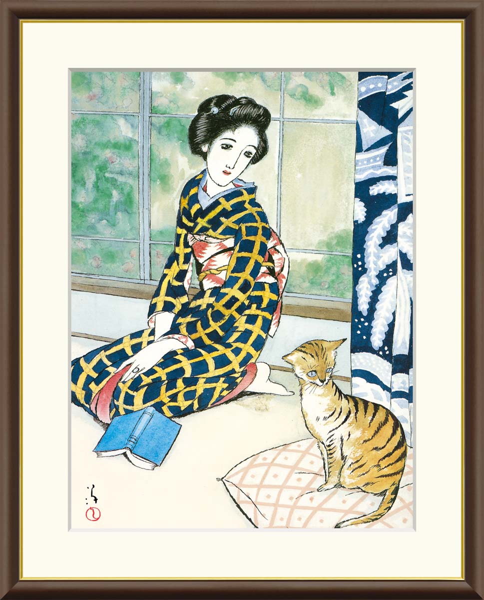 楽天市場】有名 画家 額入りアート 竹久夢二 「晩春」 J2-121 F8:61cm