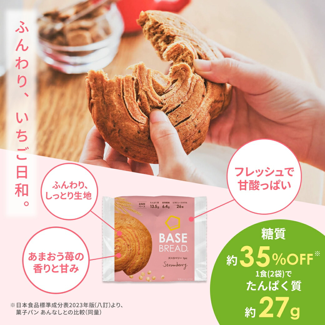 楽天市場】ベースブレッド ストロベリー 16袋 30袋 40袋 パン