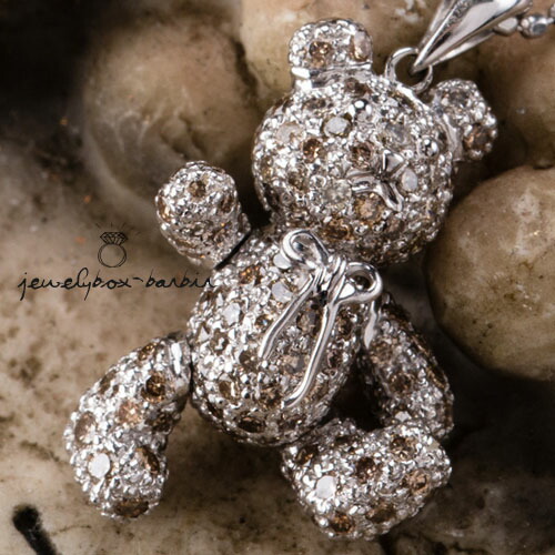 楽天市場】K18 18金 K18WG ダイヤモンド クマ テディベア ネックレス