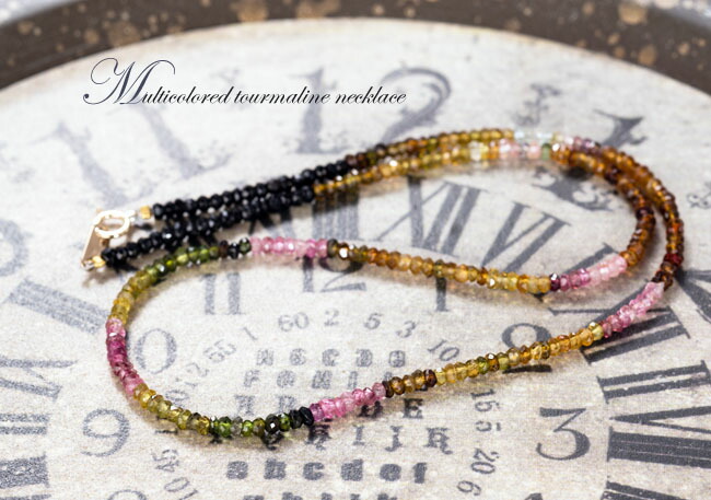楽天市場】10金 トルマリン ネックレス マルチカラー 天然石 10月
