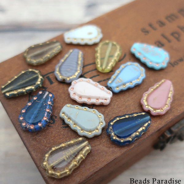 楽天市場】チェコビーズ 17×11mmフラットホースシュー（馬蹄型）（4