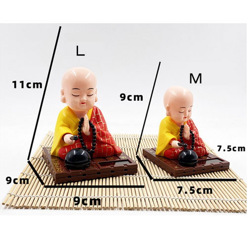 楽天市場】ソーラー お坊さん 福の神 僧侶 置物 飾り 玩具 木魚 叩く