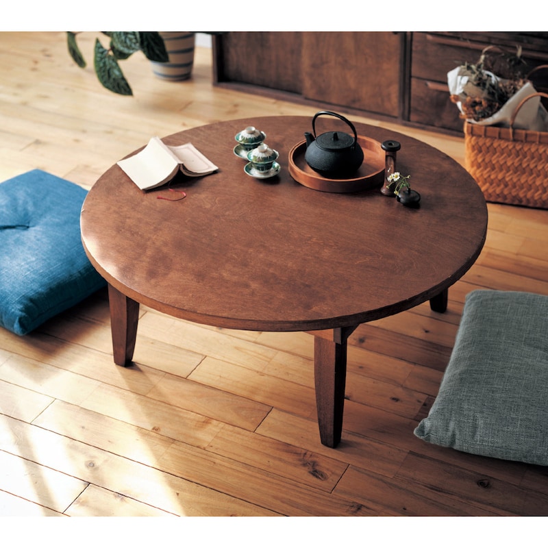楽天市場】天然木 レトロモダン 折りたたみ式 ちゃぶ台 | 直径90cm 高
