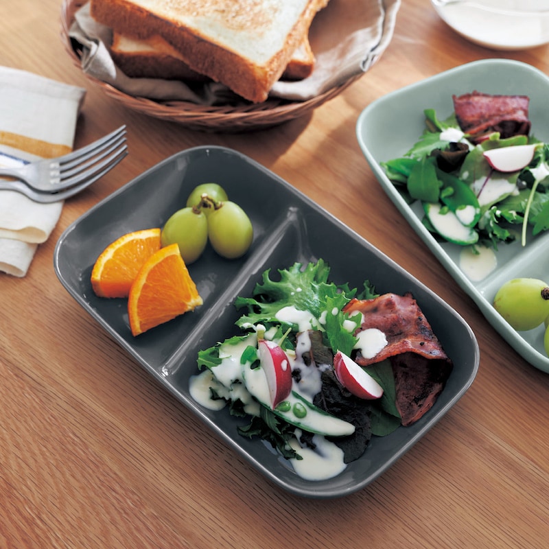 楽天市場】[日本製] 美濃焼 ワンプレート 深め 2つ仕切り 皿 | 幅21cm