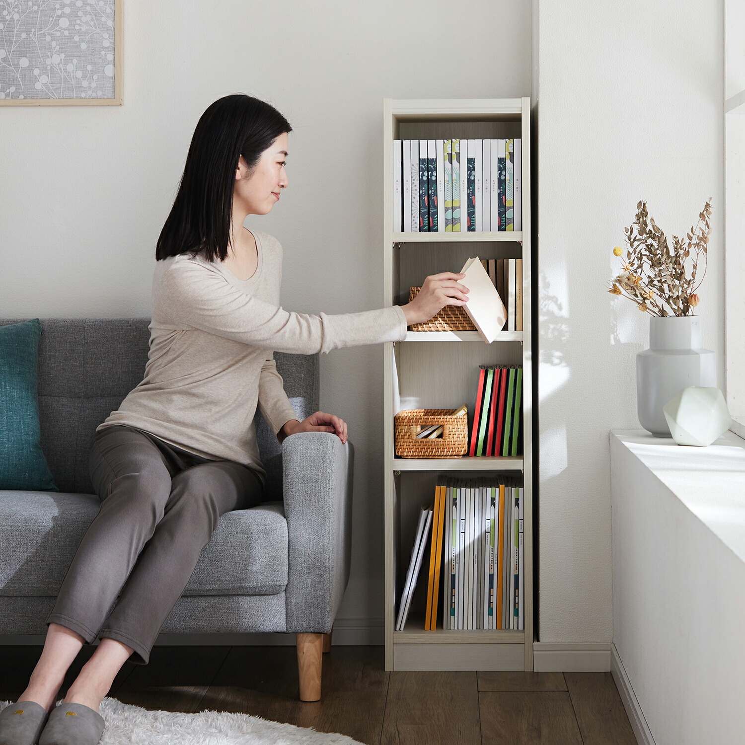 楽天市場】シンプルラック 本棚 ◇ Wタイプ：幅59cm×高さ198cm