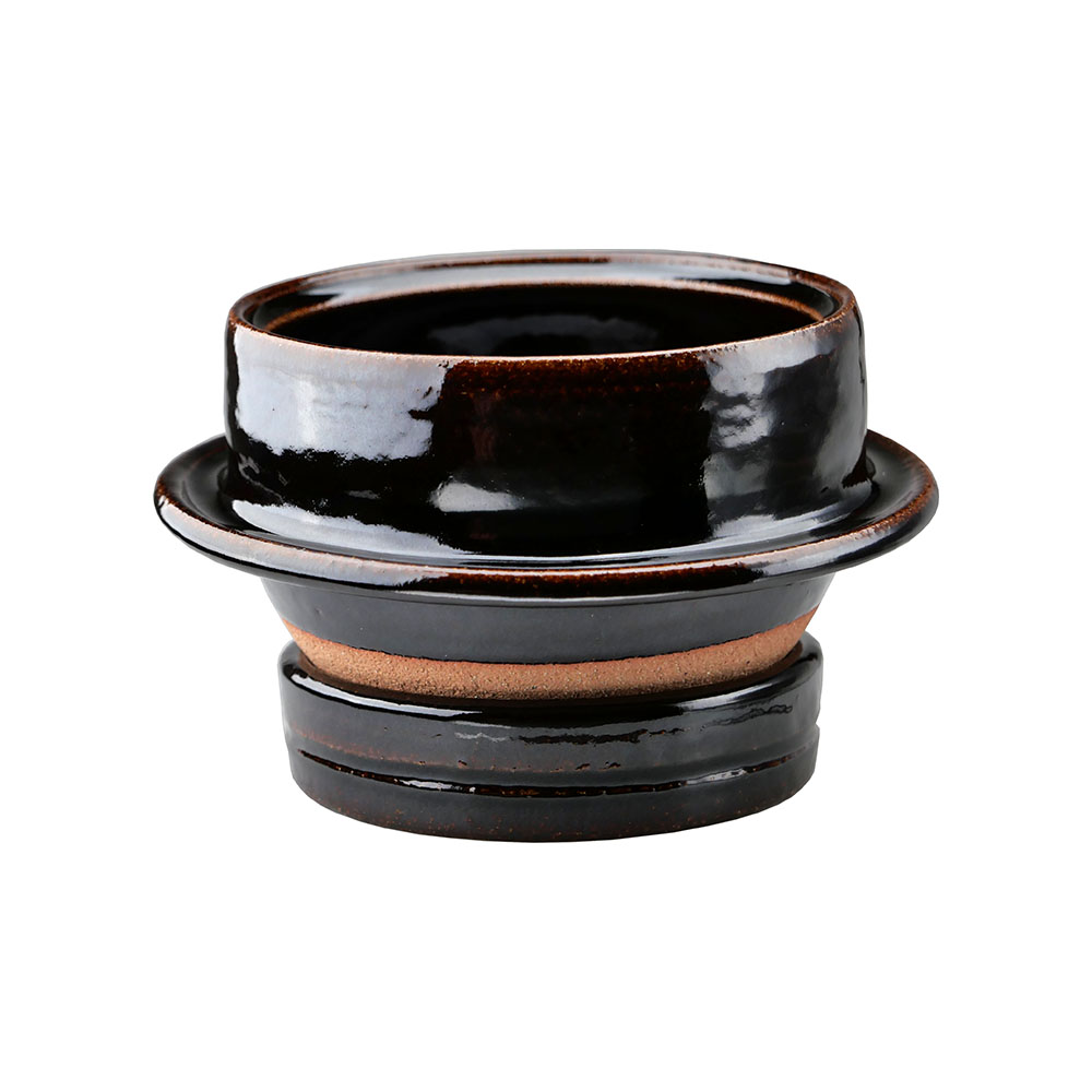 楽天市場】土楽窯 黒羽釜 5寸 2合炊き 共蓋重石付き : ベルセーブ