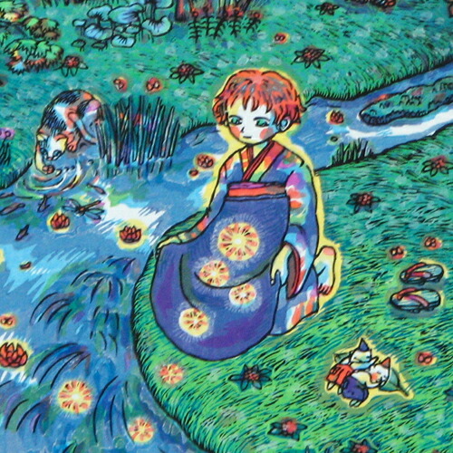 風鈴丸 版画 『バケイション』 渋谷で女性木版画家・風鈴丸さん個展－浮世絵技法で作品作り - シブヤ