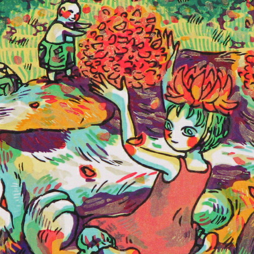 風鈴丸 版画 『バケイション』 渋谷で女性木版画家・風鈴丸さん個展－浮世絵技法で作品作り - シブヤ