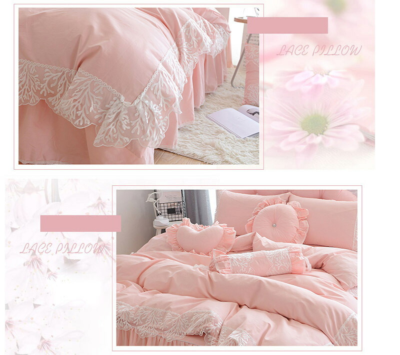 楽天市場】送料無料 全5色 布団カバーセット 白 レース 韓国風