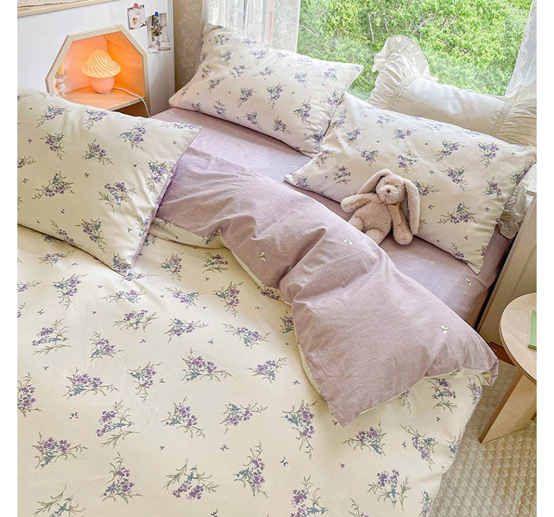 楽天市場】送料無料 全4色 布団カバーセットプリント花柄 可愛い